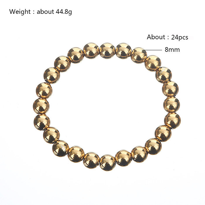Retro Simple Style Ball Solid Color Stainless Steel Bracelets In Bulk