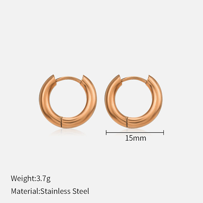 1 Pair Simple Style Solid Color Stainless Steel  Plating Earrings