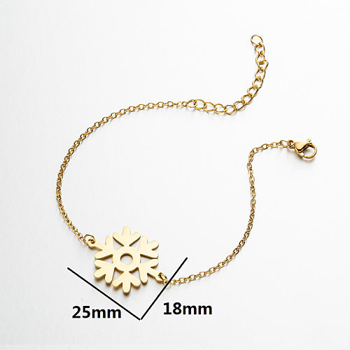 1 Piece Fashion Snowflake Titanium Steel Bracelets