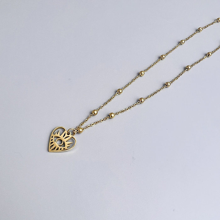 Retro Neuheit Teufelsauge Hand der Fatima Schmetterling Edelstahl Toggle Emaille Beschichtung 18K vergoldete mehrschichtige Halsketten