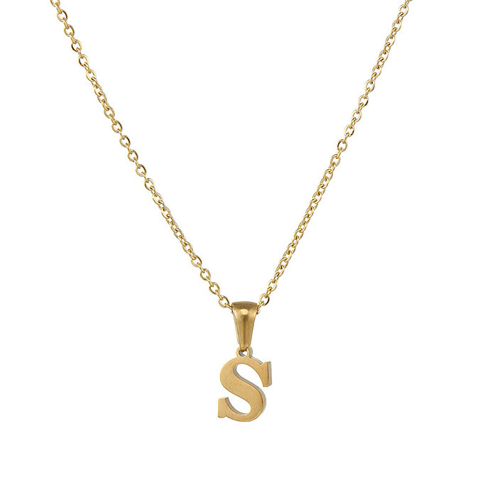 Simple Style Letter Stainless Steel  Necklace 1 Piece