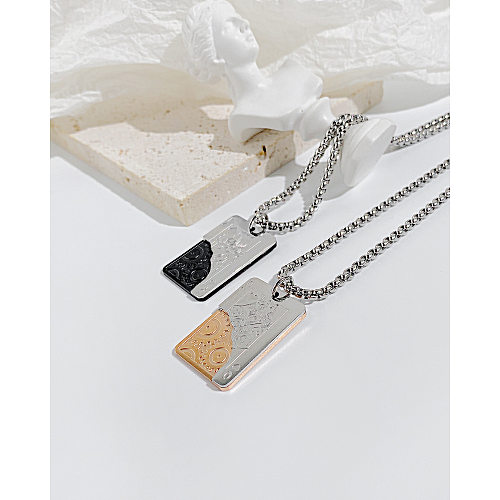 Collier pendentif en acier inoxydable de Poker de mode plaqué colliers en acier inoxydable