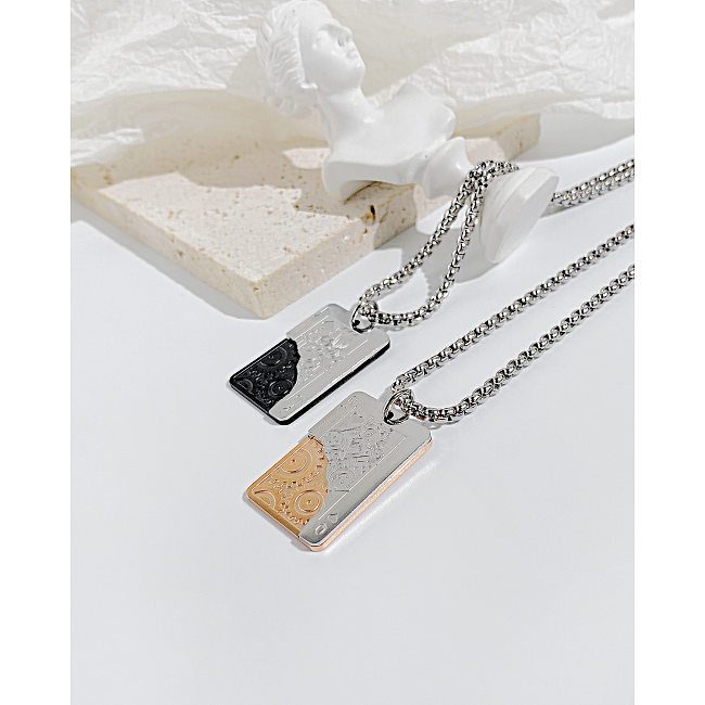 Collier pendentif en acier inoxydable de Poker de mode plaqué colliers en acier inoxydable