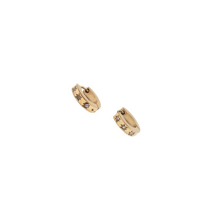 Modische Hexagramm-Ohrringe aus Edelstahl mit Strasssteinen, 1 Paar