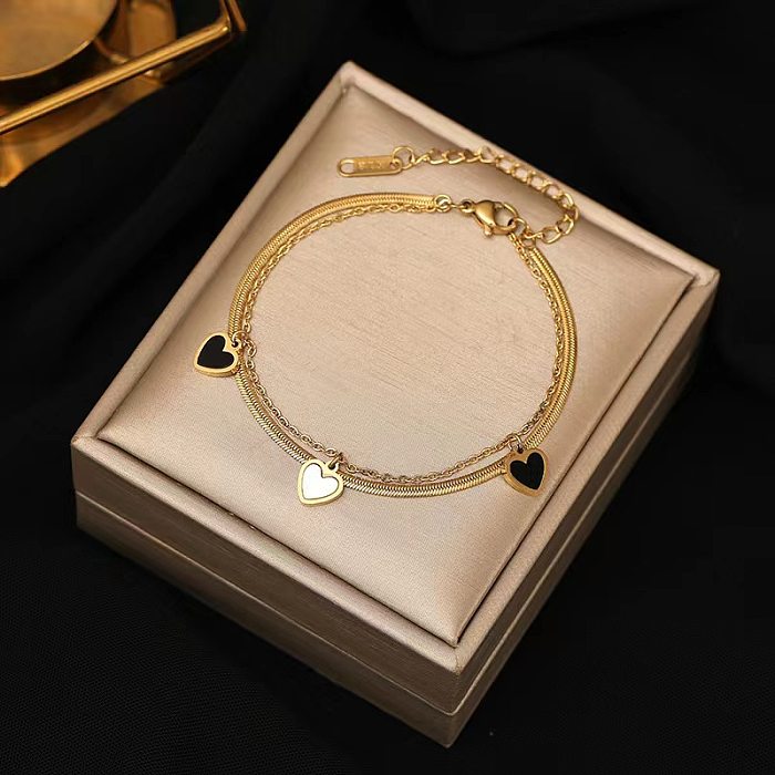 Fashion Geometric Titanium Steel Plating Inlay Zircon Bracelets 1 Piece