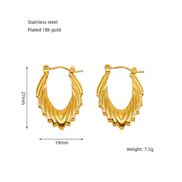 1 Pair Elegant Solid Color Plating Stainless Steel  Gold Plated Earrings