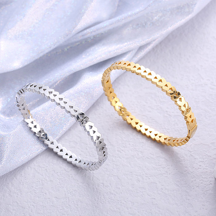 Wholesale Simple Style Leaves Stainless Steel Bangle