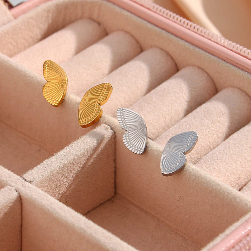 Fashion New Wholesale Mini Butterfly Stainless Steel  Earrings