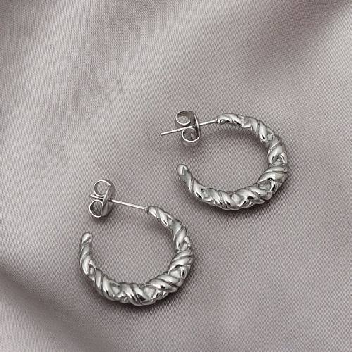 1 Pair Casual Simple Style C Shape Stainless Steel  Ear Studs