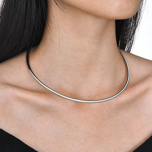 Casual Solid Color Stainless Steel  Choker
