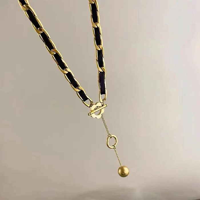 Simple Style Color Block Stainless Steel Plating 18K Gold Plated Necklace