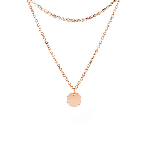 Simple Style Round Stainless Steel  Plating Layered Necklaces