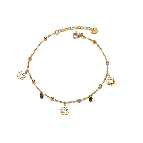 Fashion Flower Notes Stainless Steel Inlaid Zircon Bracelets