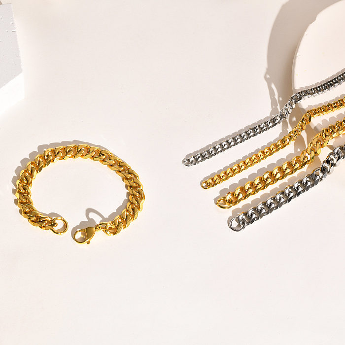Bracelets de placage en acier titane de couleur unie Streetwear