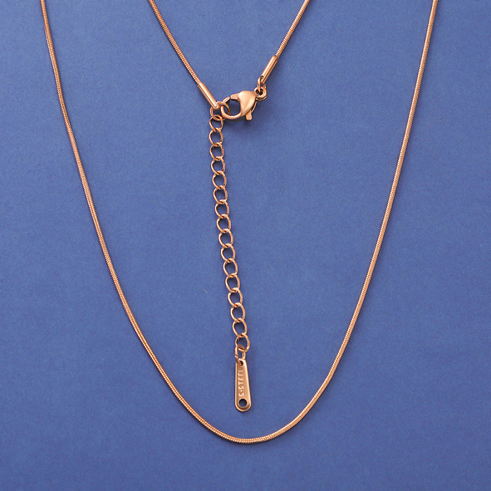 Modische, einfarbige Halskette mit Edelstahlbeschichtung, 1 Stück