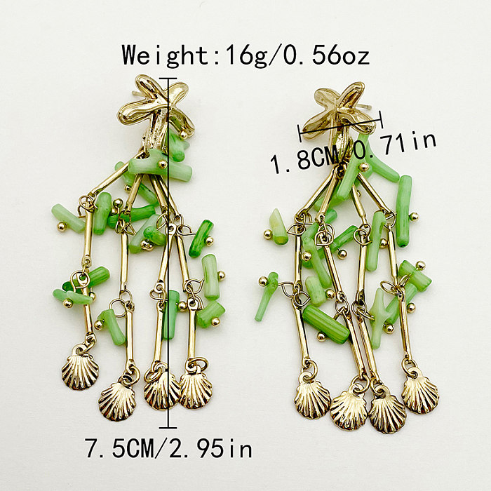 1 Pair Simple Style Scallop Flower Plating Stainless Steel  Gold Plated Earrings