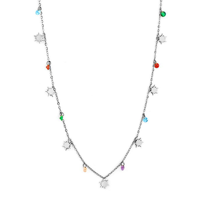 Modische Teufelsauge-Stern-Halskette aus Edelstahl