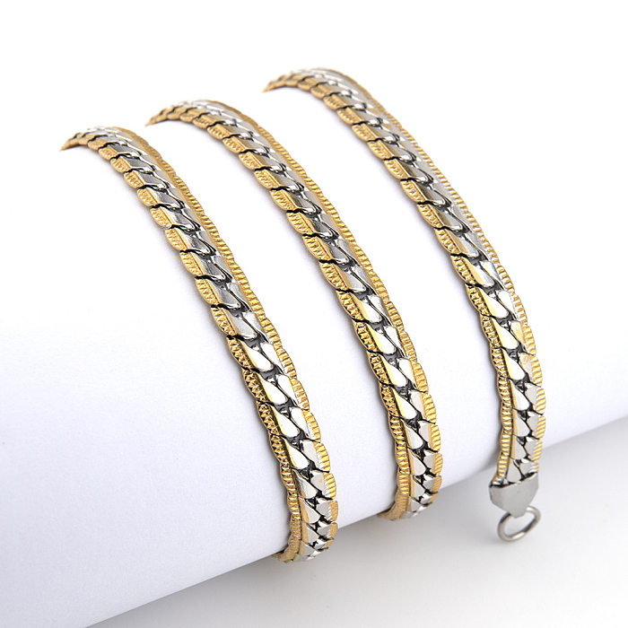 Simple Style Color Block Stainless Steel Plating Gold Plated Necklace