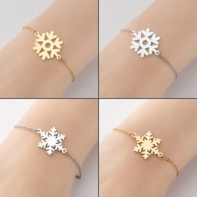 1 Piece Fashion Snowflake Titanium Steel Bracelets