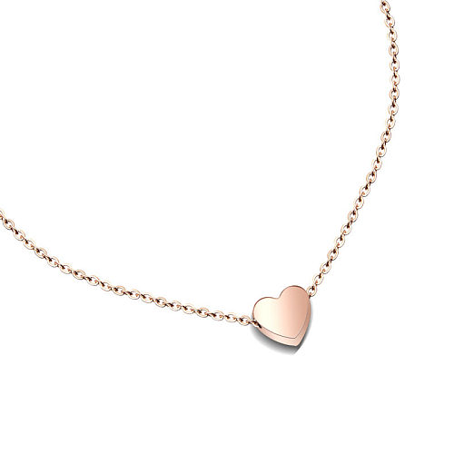 Colar de coração de titânio e aço inoxidável (mini coração rosa liga) NHOK0224-Mini-heart-rose-alloy