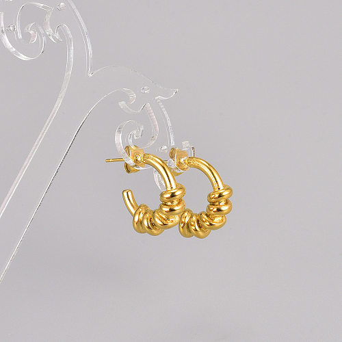 Simple Style Solid Color Stainless Steel Plating Earrings