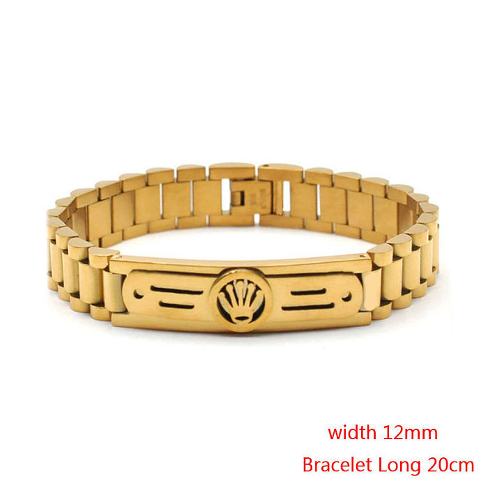 Classic Style Solid Color Stainless Steel Plating Bracelets