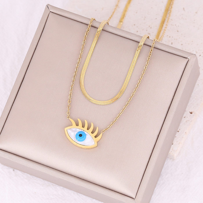 New Personality Devil Eye Pendant Fashion Stainless Steel  Necklace