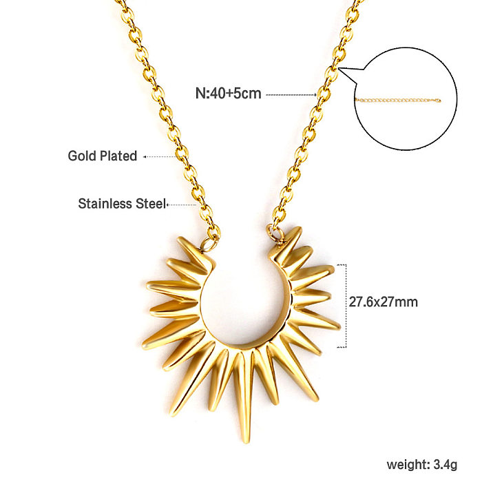 Simple Style Geometric Stainless Steel  Stainless Steel Gold Plated Pendant Necklace In Bulk
