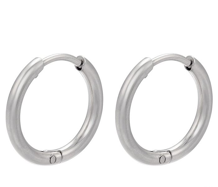 Fashion Solid Color Stainless Steel  Hoop Earrings Plating Stainless Steel  Earrings 1 Pair