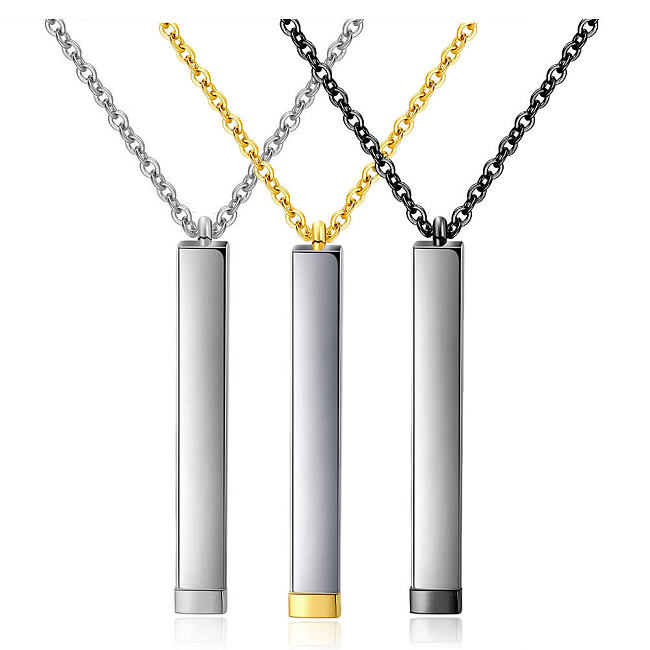 Simple Style Solid Color Stainless Steel Polishing Pendant Necklace