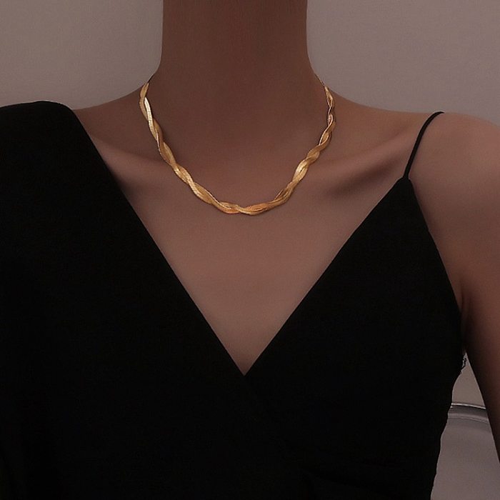Fashion Geometric Stainless Steel  Plating Layered Necklaces 1 Piece