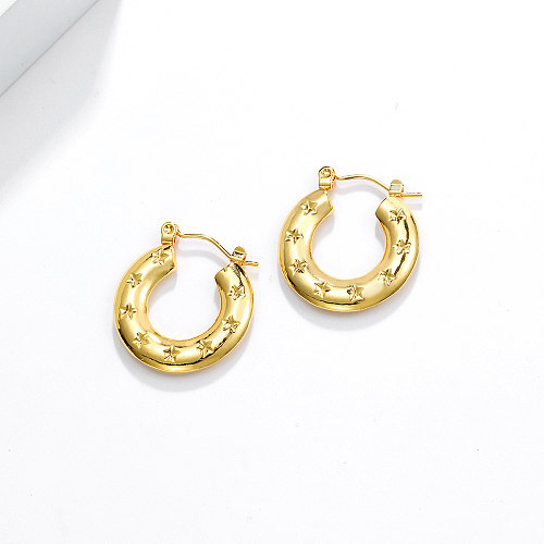 Fashion Devil'S Eye Star Stainless Steel  Plating Earrings 1 Pair