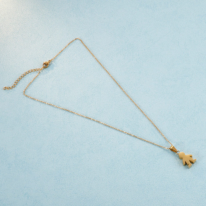 Japonais et coréen Simple vendu transfrontalier bijoux or garçon petit pendentif collier en acier inoxydable Ins accessoires de mode en acier inoxydable