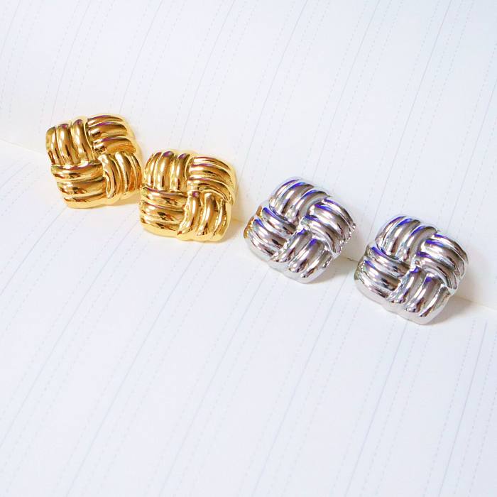 1 Pair Simple Style Knot Plating Stainless Steel  Ear Studs