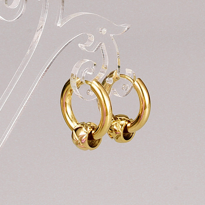 1 Pair IG Style Simple Style Geometric Plating Stainless Steel 18K Gold Plated Earrings