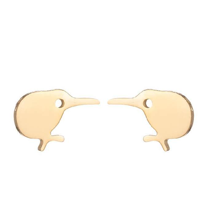 1 paire de clous d'oreilles plaqués en acier inoxydable, style Animal Simple