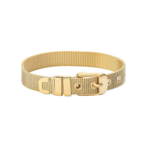 Retro Gold-plated Mesh Strap Titanium Steel Bracelet Wholesale jewelry