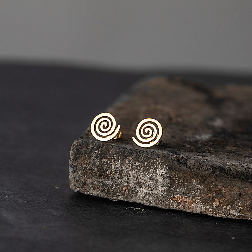 Boucles d'oreilles simples en forme d'escargot en spirale creuse, vente en gros