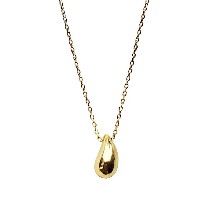 IG Style Water Droplets Stainless Steel Plating 18K Gold Plated Pendant Necklace