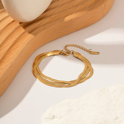 Retro Geometric Stainless Steel Gold Plated Bracelets