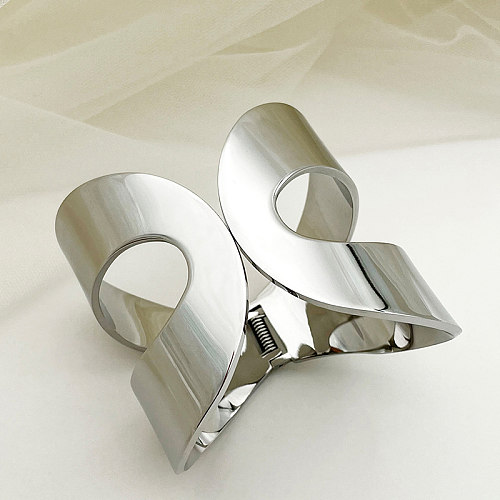 Commute Solid Color Stainless Steel Hollow Out Bangle