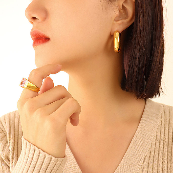 U-shaped Geometric New Gold-plated Stainless Steel Earrings