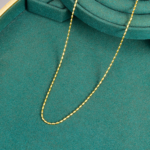 Vergoldete Halskette aus Edelstahl im einfachen Stil mit geometrischem Muster, 1 Stück