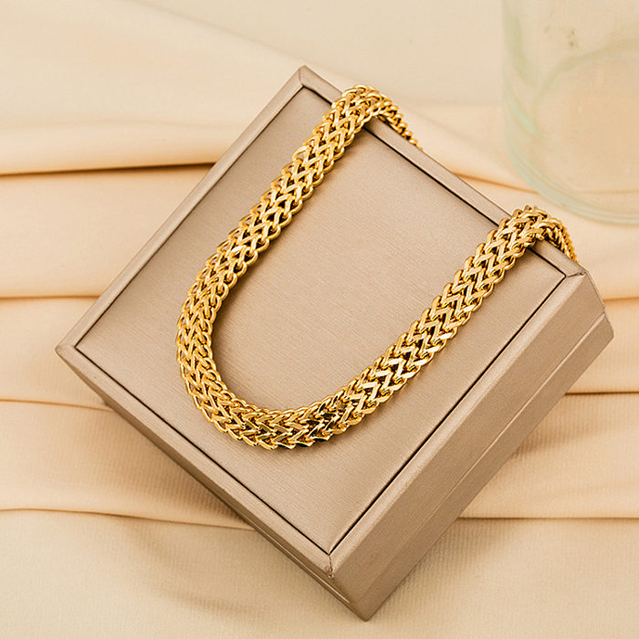 Retro Geometric Solid Color Stainless Steel Necklace 1 Piece