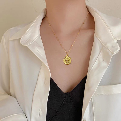Retro Streetwear Butterfly Stainless Steel Plating Pendant Necklace