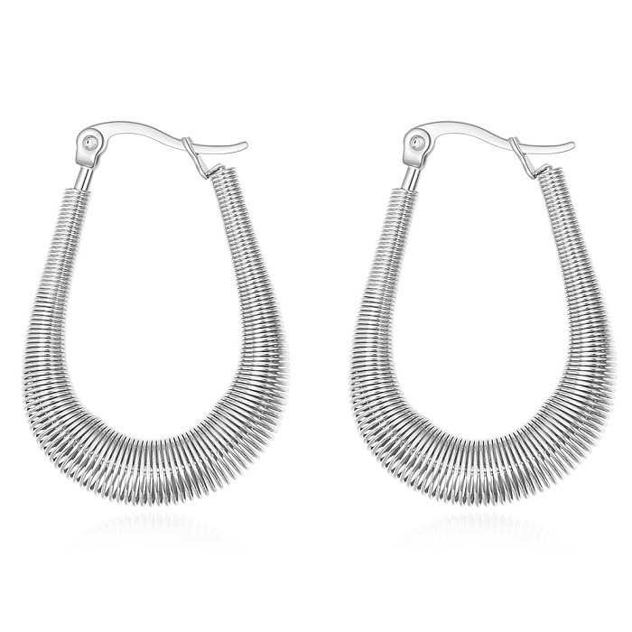 1 Pair Basic U Shape Plating Stainless Steel Earrings