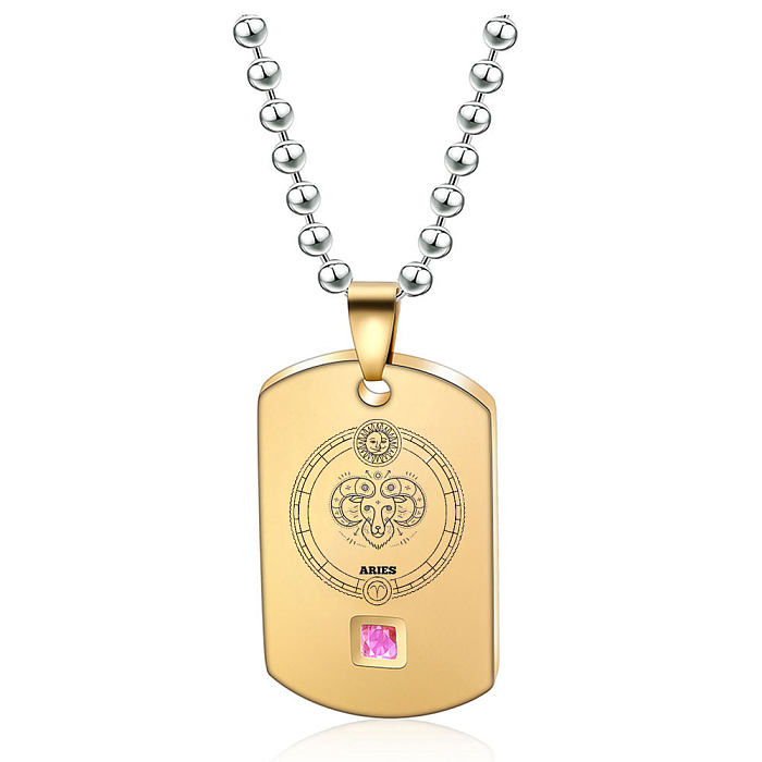 Simple Style Constellation Stainless Steel  Stainless Steel Plating 18K Gold Plated Pendant Necklace