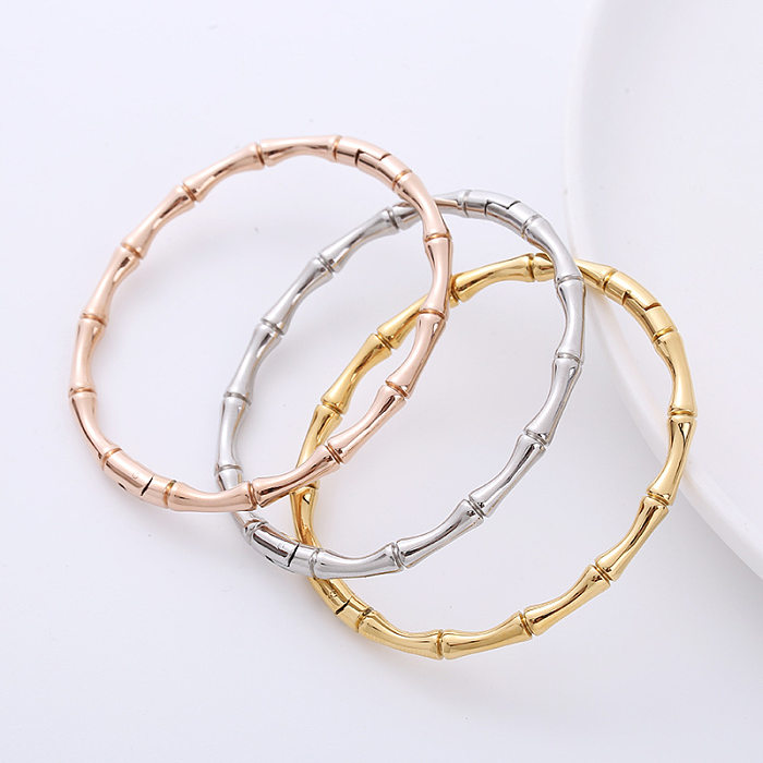 Fashion Solid Color Stainless Steel Plating Bangle 1 Piece