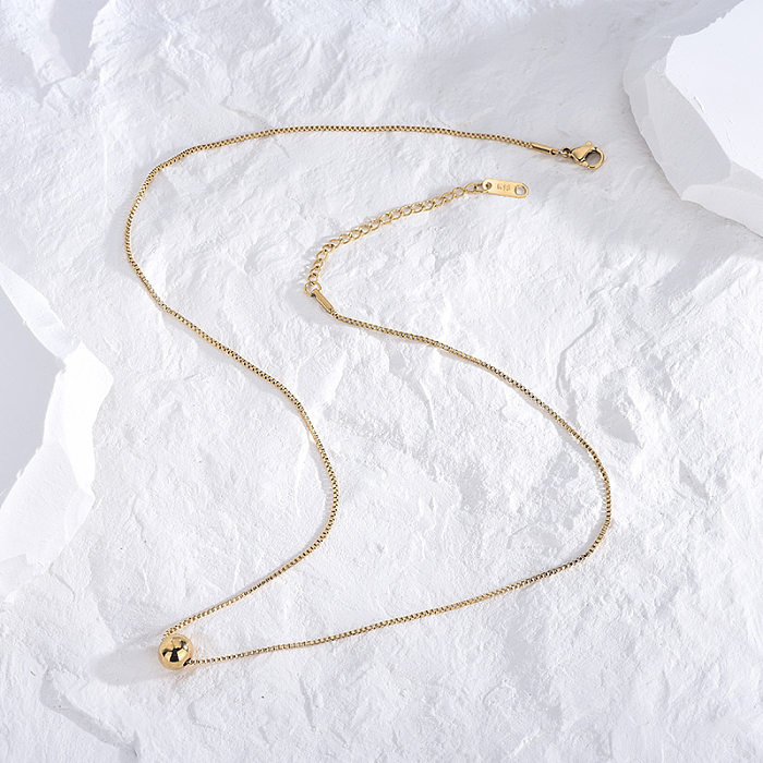 Lässige, klassische, künstlerische Kreis-Halskette aus Edelstahl mit Polierbeschichtung und 18-Karat-Vergoldung