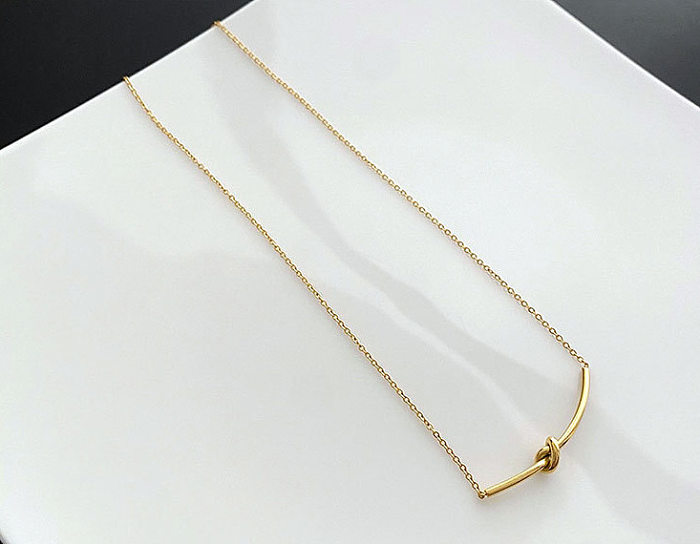 Simple Style Solid Color Stainless Steel Necklace In Bulk